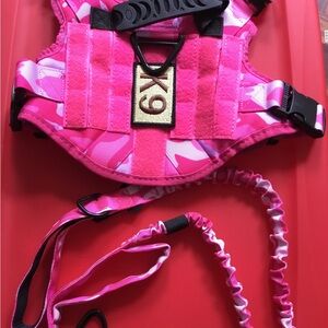 K9 Pink CHarness Vest with Leash